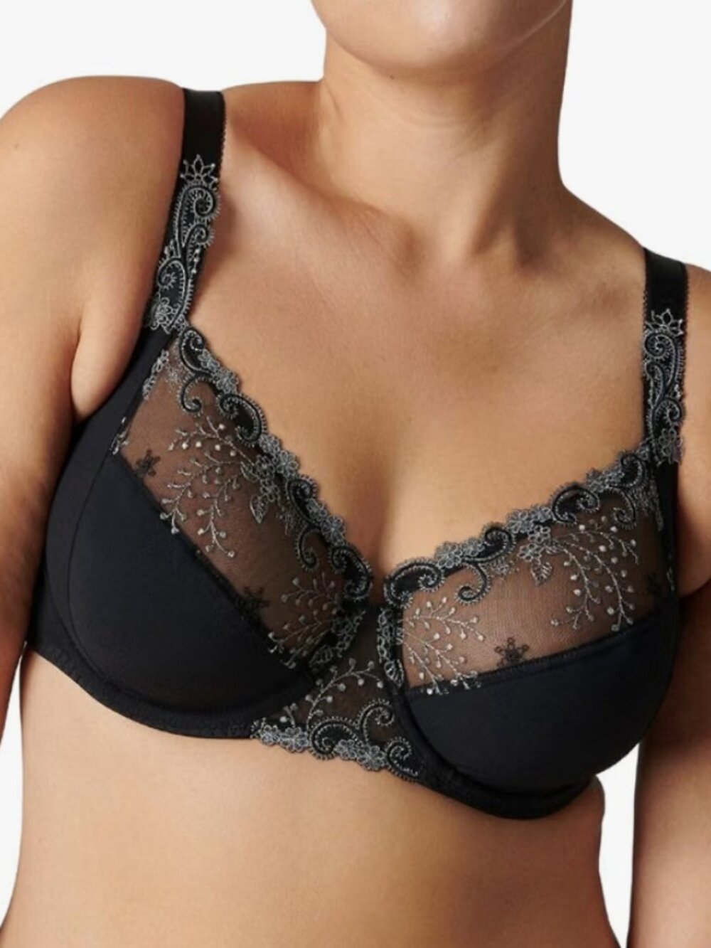 SIMONE PÉRÈLE Perele Delice Full Cup Bra in Black Lace 34F 34DDD